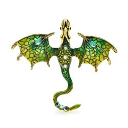 Green Dragon Pin/Pendant - Enamel and Rhinestones Green Dragon Pin/Pendant - Enamel and Rhinestones
